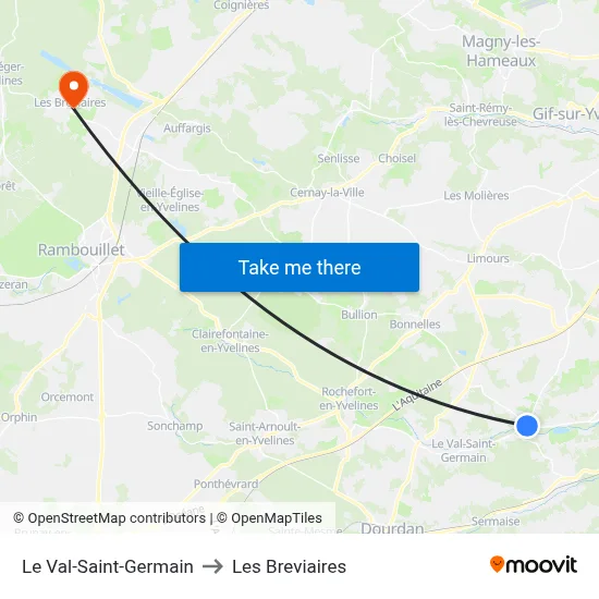 Le Val-Saint-Germain to Les Breviaires map