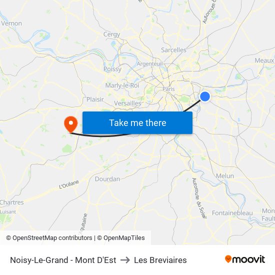 Noisy-Le-Grand - Mont D'Est to Les Breviaires map