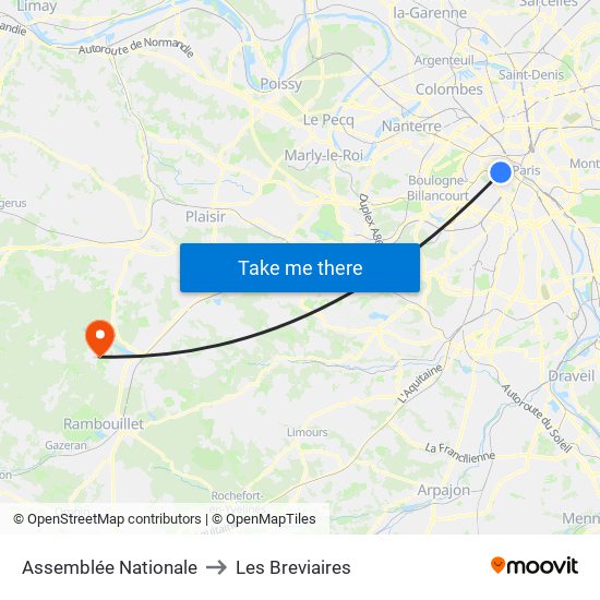 Assemblée Nationale to Les Breviaires map