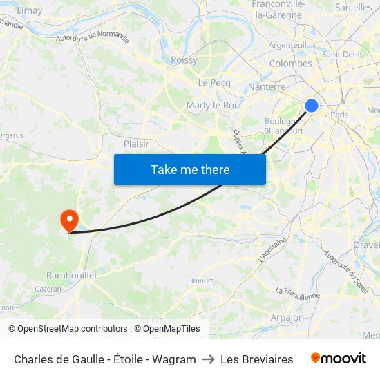 Charles de Gaulle - Étoile - Wagram to Les Breviaires map