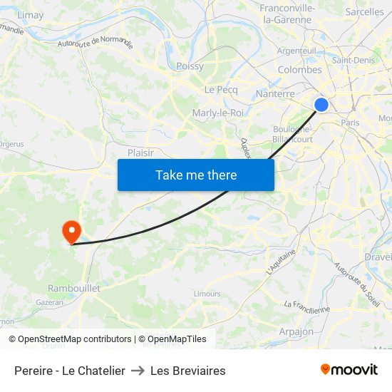 Pereire - Le Chatelier to Les Breviaires map