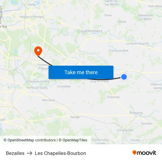 Bezalles to Les Chapelles-Bourbon map