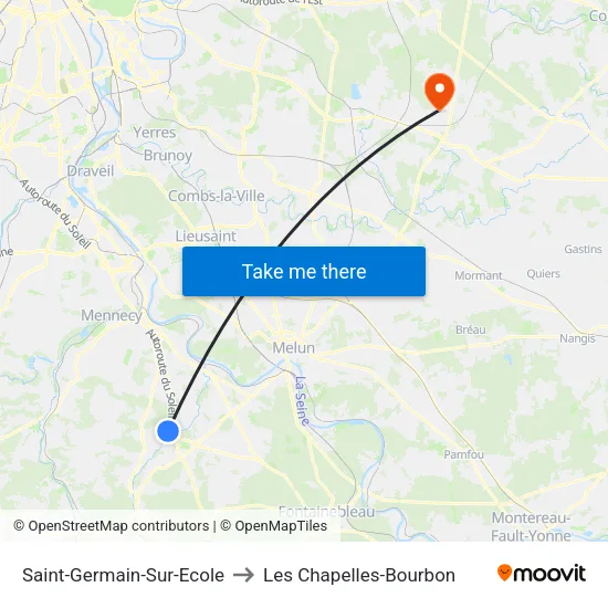 Saint-Germain-Sur-Ecole to Les Chapelles-Bourbon map
