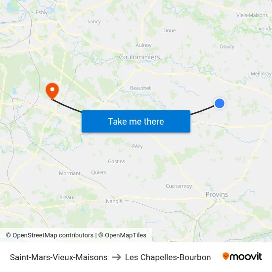 Saint-Mars-Vieux-Maisons to Les Chapelles-Bourbon map