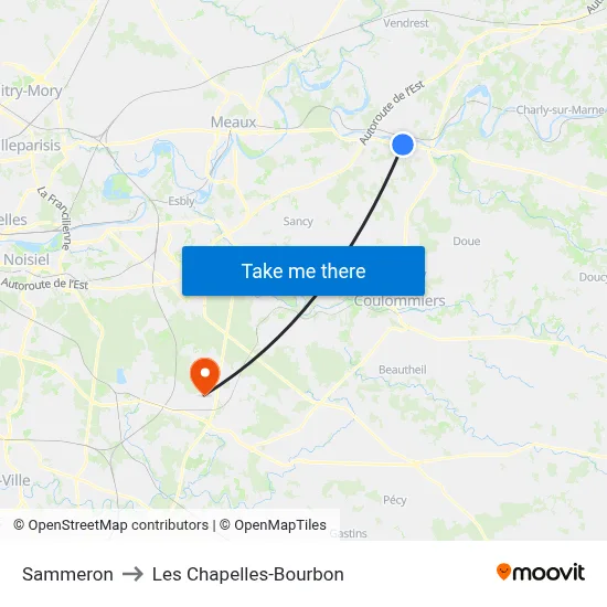 Sammeron to Les Chapelles-Bourbon map