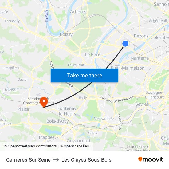Carrieres-Sur-Seine to Les Clayes-Sous-Bois map