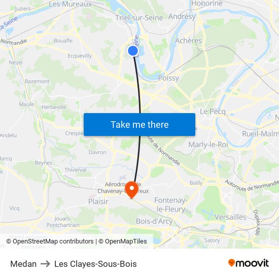 Medan to Les Clayes-Sous-Bois map