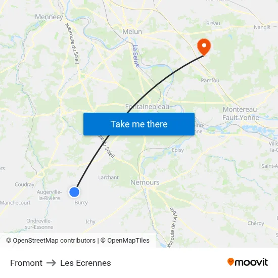 Fromont to Les Ecrennes map