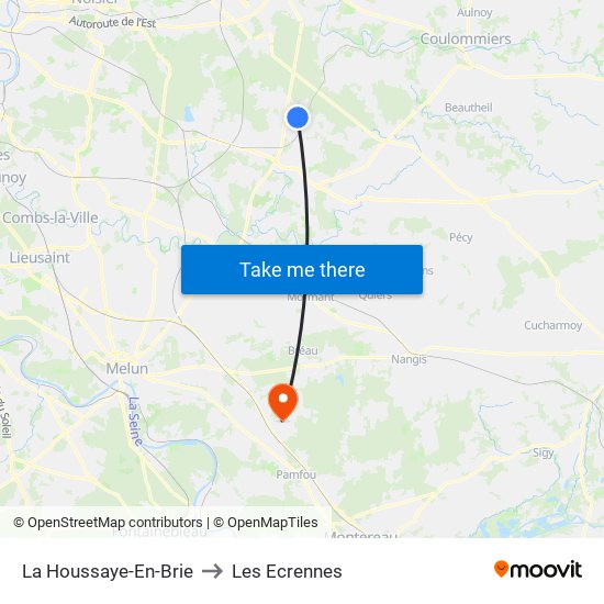 La Houssaye-En-Brie to Les Ecrennes map