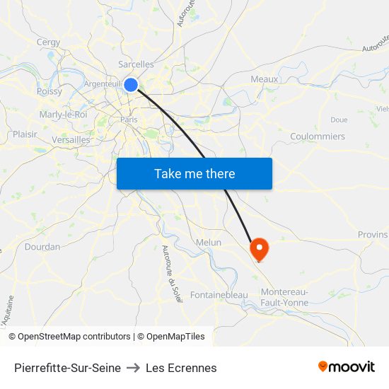 Pierrefitte-Sur-Seine to Les Ecrennes map