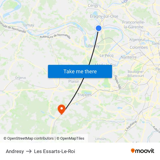 Andresy to Les Essarts-Le-Roi map