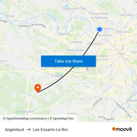 Argenteuil to Les Essarts-Le-Roi map