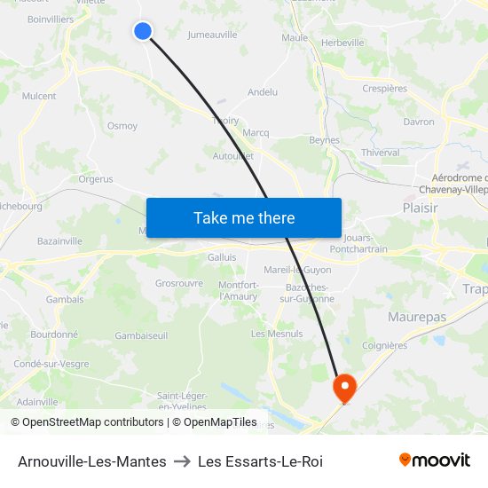 Arnouville-Les-Mantes to Les Essarts-Le-Roi map