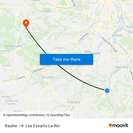 Baulne to Les Essarts-Le-Roi map