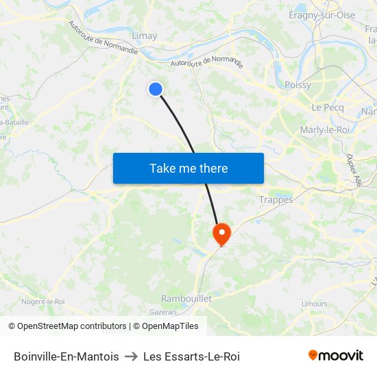 Boinville-En-Mantois to Les Essarts-Le-Roi map