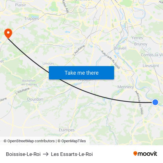 Boissise-Le-Roi to Les Essarts-Le-Roi map