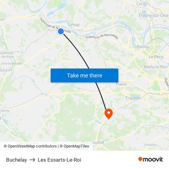 Buchelay to Les Essarts-Le-Roi map