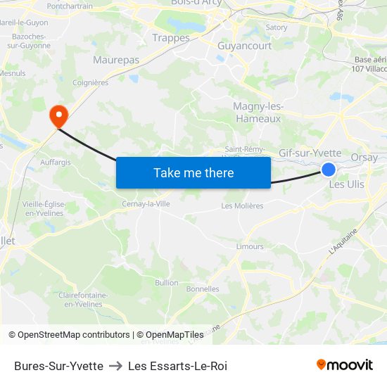 Bures-Sur-Yvette to Les Essarts-Le-Roi map