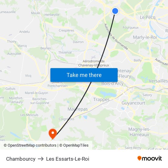 Chambourcy to Les Essarts-Le-Roi map