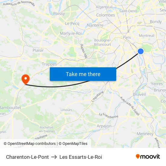 Charenton-Le-Pont to Les Essarts-Le-Roi map