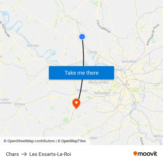 Chars to Les Essarts-Le-Roi map