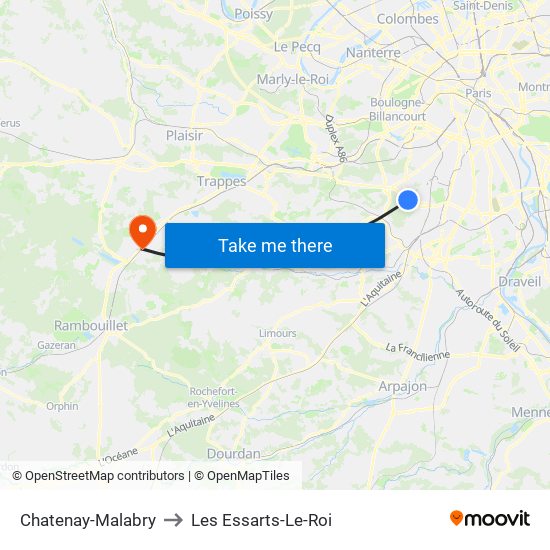 Chatenay-Malabry to Les Essarts-Le-Roi map