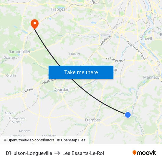 D'Huison-Longueville to Les Essarts-Le-Roi map