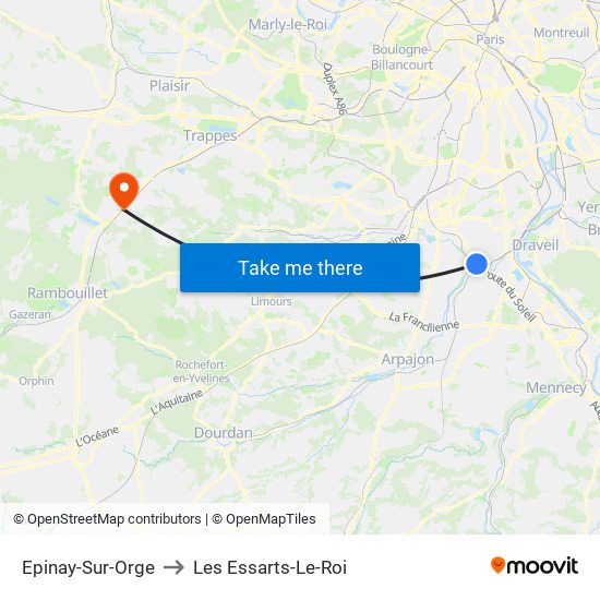 Epinay-Sur-Orge to Les Essarts-Le-Roi map