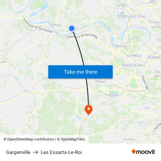 Gargenville to Les Essarts-Le-Roi map
