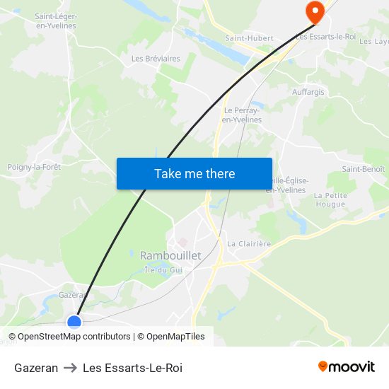 Gazeran to Les Essarts-Le-Roi map