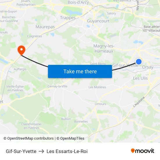 Gif-Sur-Yvette to Les Essarts-Le-Roi map