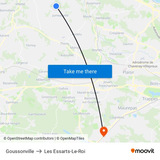 Goussonville to Les Essarts-Le-Roi map