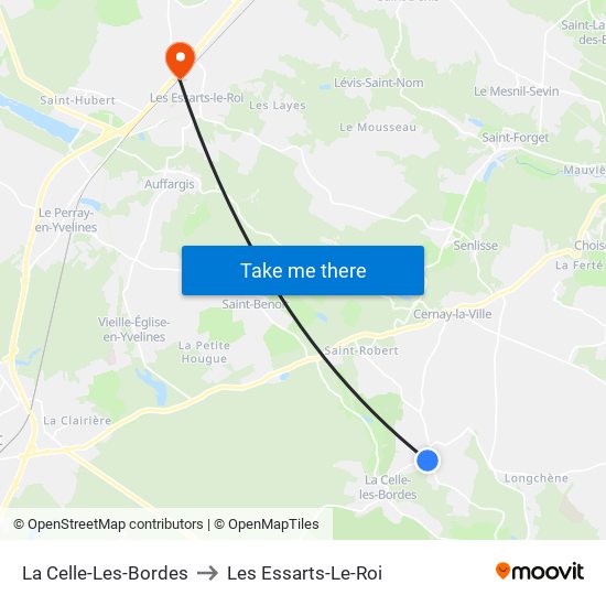 La Celle-Les-Bordes to Les Essarts-Le-Roi map