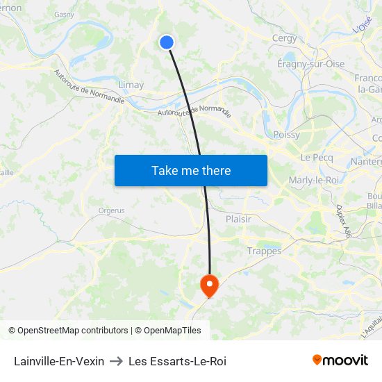 Lainville-En-Vexin to Les Essarts-Le-Roi map