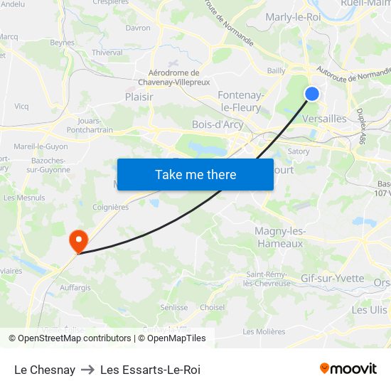 Le Chesnay to Les Essarts-Le-Roi map
