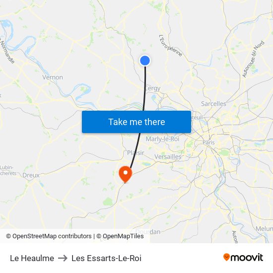 Le Heaulme to Les Essarts-Le-Roi map