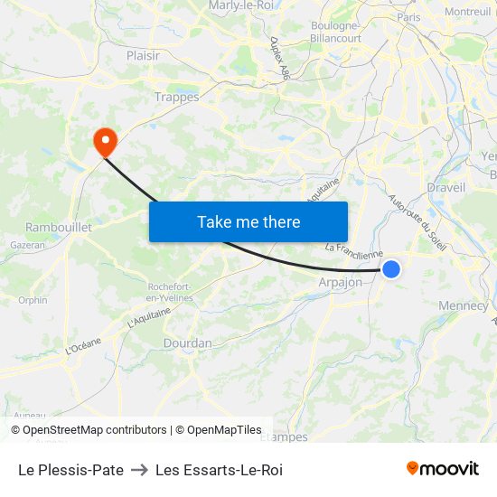 Le Plessis-Pate to Les Essarts-Le-Roi map
