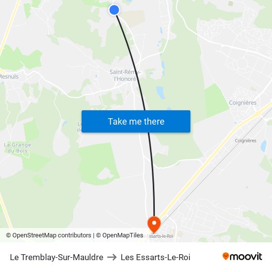 Le Tremblay-Sur-Mauldre to Les Essarts-Le-Roi map