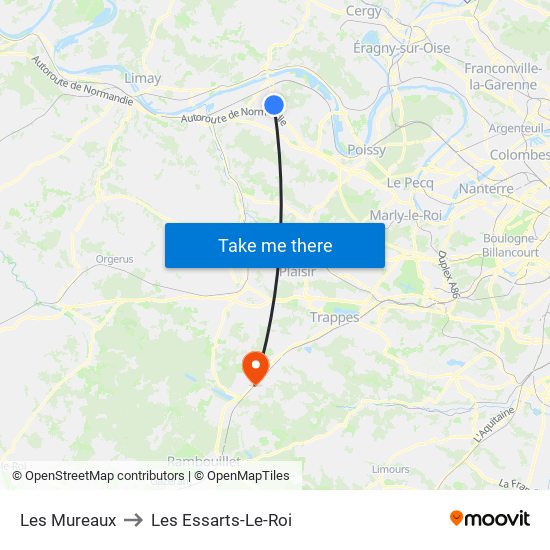 Les Mureaux to Les Essarts-Le-Roi map