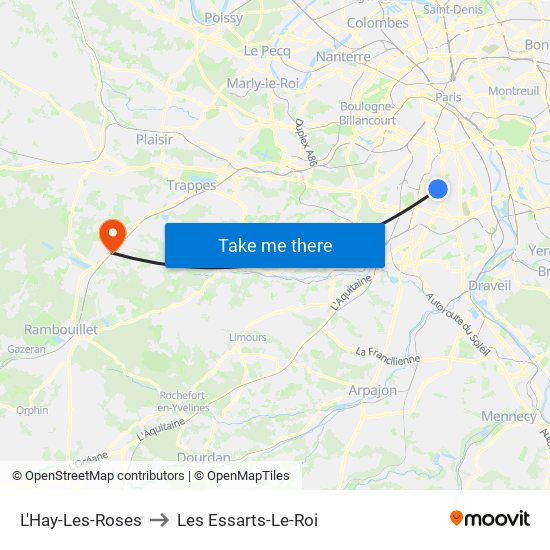 L'Hay-Les-Roses to Les Essarts-Le-Roi map