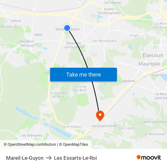 Mareil-Le-Guyon to Les Essarts-Le-Roi map