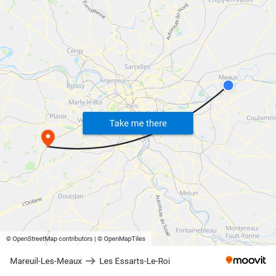 Mareuil-Les-Meaux to Les Essarts-Le-Roi map