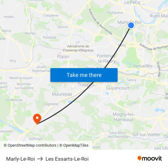 Marly-Le-Roi to Les Essarts-Le-Roi map