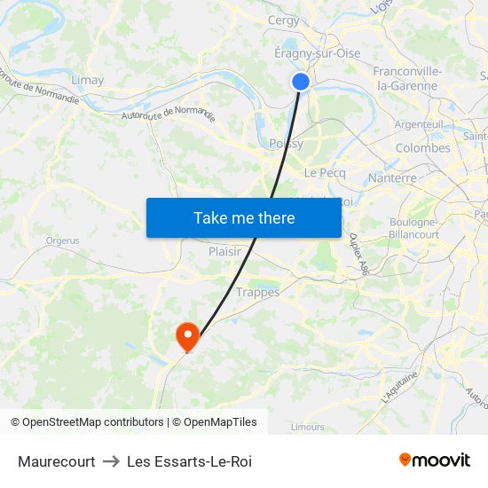 Maurecourt to Les Essarts-Le-Roi map