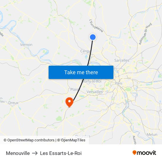 Menouville to Les Essarts-Le-Roi map