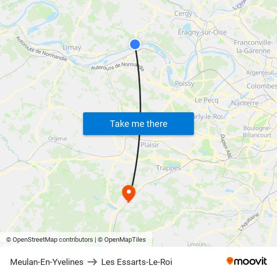 Meulan-En-Yvelines to Les Essarts-Le-Roi map