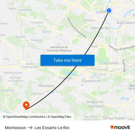 Montesson to Les Essarts-Le-Roi map