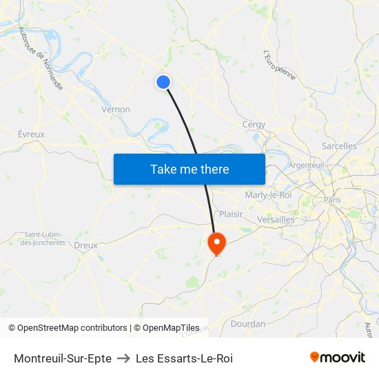 Montreuil-Sur-Epte to Les Essarts-Le-Roi map