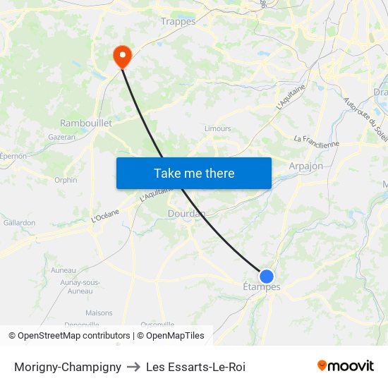 Morigny-Champigny to Les Essarts-Le-Roi map