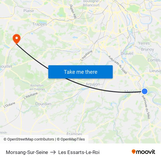 Morsang-Sur-Seine to Les Essarts-Le-Roi map